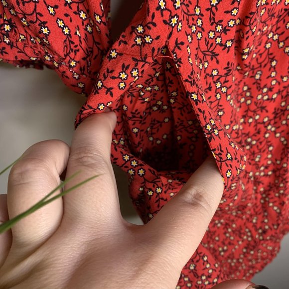 Free People Clara Floral Tunic Dress Red Small - Picture 11 of 16